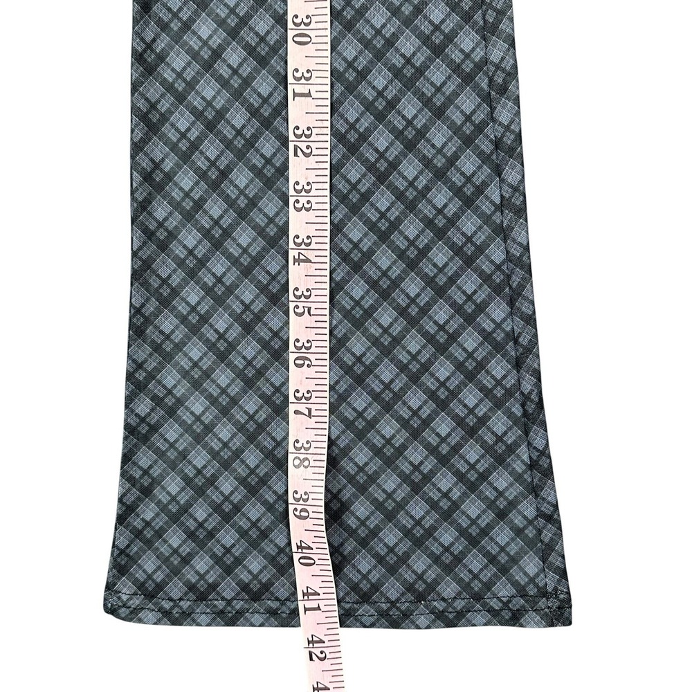 White Fox Plaid Sheer Leggings Stretch Wrap Skirt Details Wide Leg Size Small - Picture 6 of 8